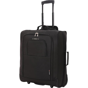 5 Cities 56x45x25 Trolley Bag Easyjet/British Airways/ Jet2 Maximum Cabin Approved Carry On Suitcase 60L Capacity with 2 Wheels Lightweight Travel 2 Year Warranty